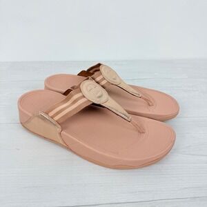 FitFlop Walkstar Toe-Post Sandals Womens 11 Rose Gold Metallic Comfort DX4-323